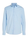Calvin Klein Langarmhemd POPLIN LEAF PRINT SLIM SHIRT Hellblau/Blau