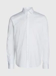 Calvin Klein Langarmhemd POPLIN LEAF PRINT SLIM SHIRT Weiß/Grau/Creme