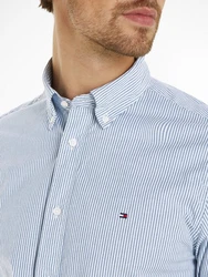Tommy Hilfiger Kurzarmhemd FLEX MULTI STRIPE RF SHIRT Hellblau/Blau/Dunkelblau