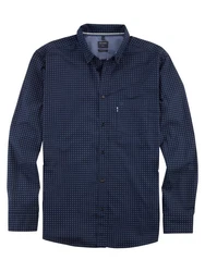 OLYMP Langarmhemd Casual Dunkelblau/Blau