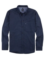OLYMP Langarmhemd Casual Dunkelblau/Blau