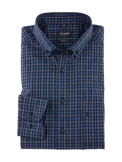 OLYMP Businesshemd Luxor Modern Fit Dunkelblau/Hellblau
