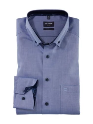 OLYMP Businesshemd Luxor modern fit Dunkelblau/Blau/Grau
