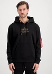 Alpha Industries Basic Hoodie ML Foil Print Schwarz/Dunkelblau