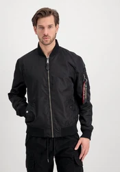 Alpha Industries Bomberjacke MA-1 LW Project R Schwarz/Dunkelrot/Rot/Hellblau