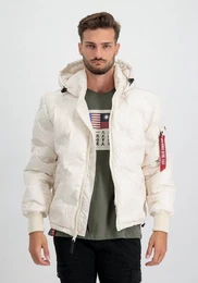 Winterjacke Men - Cold Weather Jackets Hooded Logo Puffer