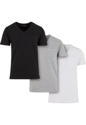 DEF T-Shirt 3-Pack (1-tlg) Dunkelgrau/Grau/Hellgrau/Weiß