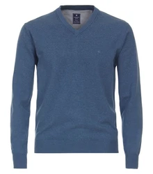 Redmond V-Ausschnitt Pullover Blau/Dunkelblau/Hellblau