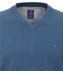 Redmond V-Ausschnitt Pullover Blau/Dunkelblau/Hellblau