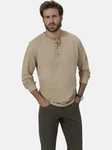 Babista Langarmshirt FIOREVANTI mit Knopfleiste Khaki/Beige/Braun