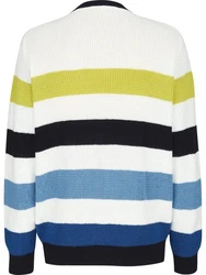Babista Strickpullover Stilomare mit V-Ausschnitt wei gestreift
