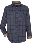 Babista Langarmhemd Hemd MILANTARA blau/royal blau kariert