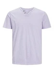 Jack & Jones T-Shirt JJESPLIT NECK TEE SS NOOS (1-tlg) anthrazit / flieder