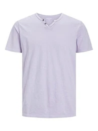 T-Shirt JJESPLIT NECK TEE SS NOOS mit V-Ausschnitt