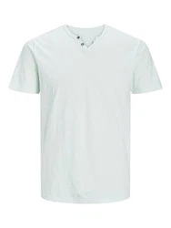 Jack & Jones T-Shirt JJESPLIT NECK TEE SS NOOS (1-tlg) hellblau