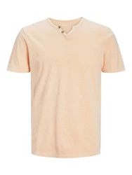 Jack & Jones T-Shirt JJESPLIT NECK TEE SS NOOS (1-tlg) Orange