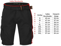 Indicode Cargoshorts Kjeld Schwarz/Dunkelblau/Khaki
