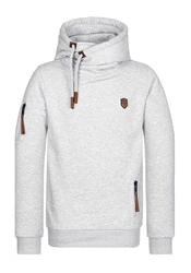 naketano Sweatshirt Kapuzenpullover Pimp braun/graumeliert