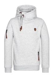 naketano Sweatshirt Kapuzenpullover Pimp braun/graumeliert