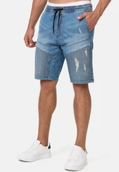Indicode Herren Ernest Jeansshorts Blau/Hellblau