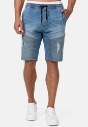 Indicode Herren Ernest Jeansshorts Blau/Hellblau