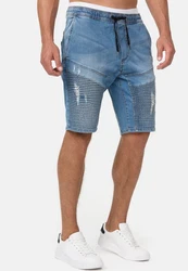 Indicode Herren Ernest Jeansshorts Blau/Hellblau