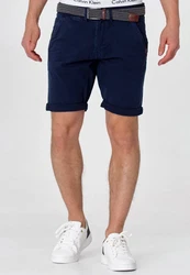 Indicode Chinoshorts Caedmon Dunkelblau/Blau