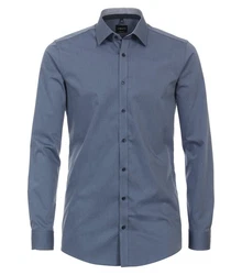 VENTI Businesshemd Body Fit Dunkelblau/Blau/Grau
