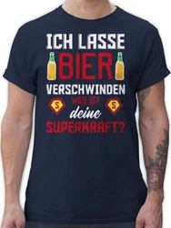 Shirtracer T-Shirt Ich lasse Bier verschwinden was ist deine Superkraft Party & Alkohol Herren Hellblau/Dunkelblau/Braun