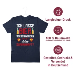 Shirtracer T-Shirt Ich lasse Bier verschwinden was ist deine Superkraft Party & Alkohol Herren Hellblau/Dunkelblau/Braun