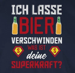 Shirtracer T-Shirt Ich lasse Bier verschwinden was ist deine Superkraft Party & Alkohol Herren Hellblau/Dunkelblau/Braun