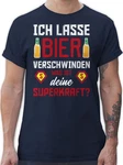 Shirtracer T-Shirt Ich lasse Bier verschwinden was ist deine Superkraft Party & Alkohol Herren Dunkelblau/Hellblau/Orange/Gold/Gelb/Braun