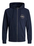 Jack & Jones Sweatjacke JJFOREST SWEAT ZIP HOOD Dunkelblau/Blau