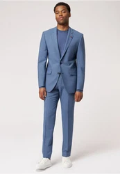 Roy Robson Hosenanzug Slim Fit Blau/Hellblau