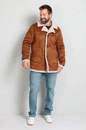 Funktionsjacke Jacke Lederoptik Teddyfutter bis 74