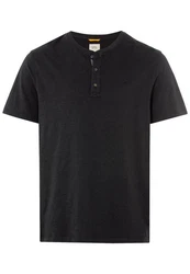 camel active Henleyshirt Schwarz/Dunkelgrau