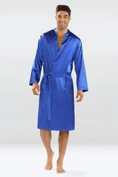 DKaren Morgenmantel Herren Kimono Blau