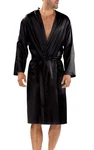 DKaren Morgenmantel Herren Kimono Schwarz/Grau