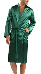 DKaren Morgenmantel Herren Kimono Dunkelgrün/Grün/Türkis