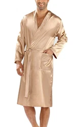 DKaren Morgenmantel Herren Kimono Gold/Beige