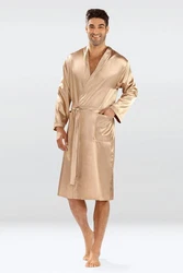 DKaren Morgenmantel Herren Kimono Gold/Beige