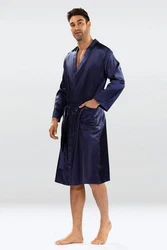 DKaren Morgenmantel Herren Kimono Dunkelblau/Blau/Lila