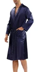 DKaren Morgenmantel Herren Kimono Dunkelblau/Blau/Lila