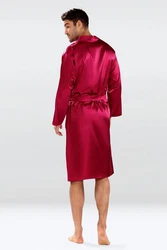 DKaren Morgenmantel Herren Kimono Rosa/Rot