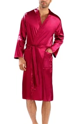 DKaren Morgenmantel Herren Kimono Rosa/Rot