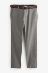 Next Weiche Slim Fit Chinohose mit Gürtel und Print 