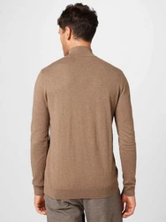 SELECTED HOMME Rundhalspullover Berg braun