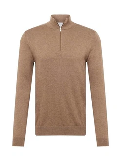 SELECTED HOMME Rundhalspullover Berg braun