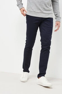 Next Chinohose Skinny Fit Dunkelblau/Blau