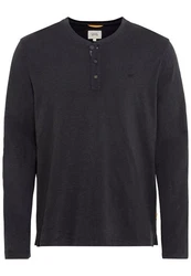 camel active T-Shirt Henley Dunkelblau/Dunkelgrau/Grau